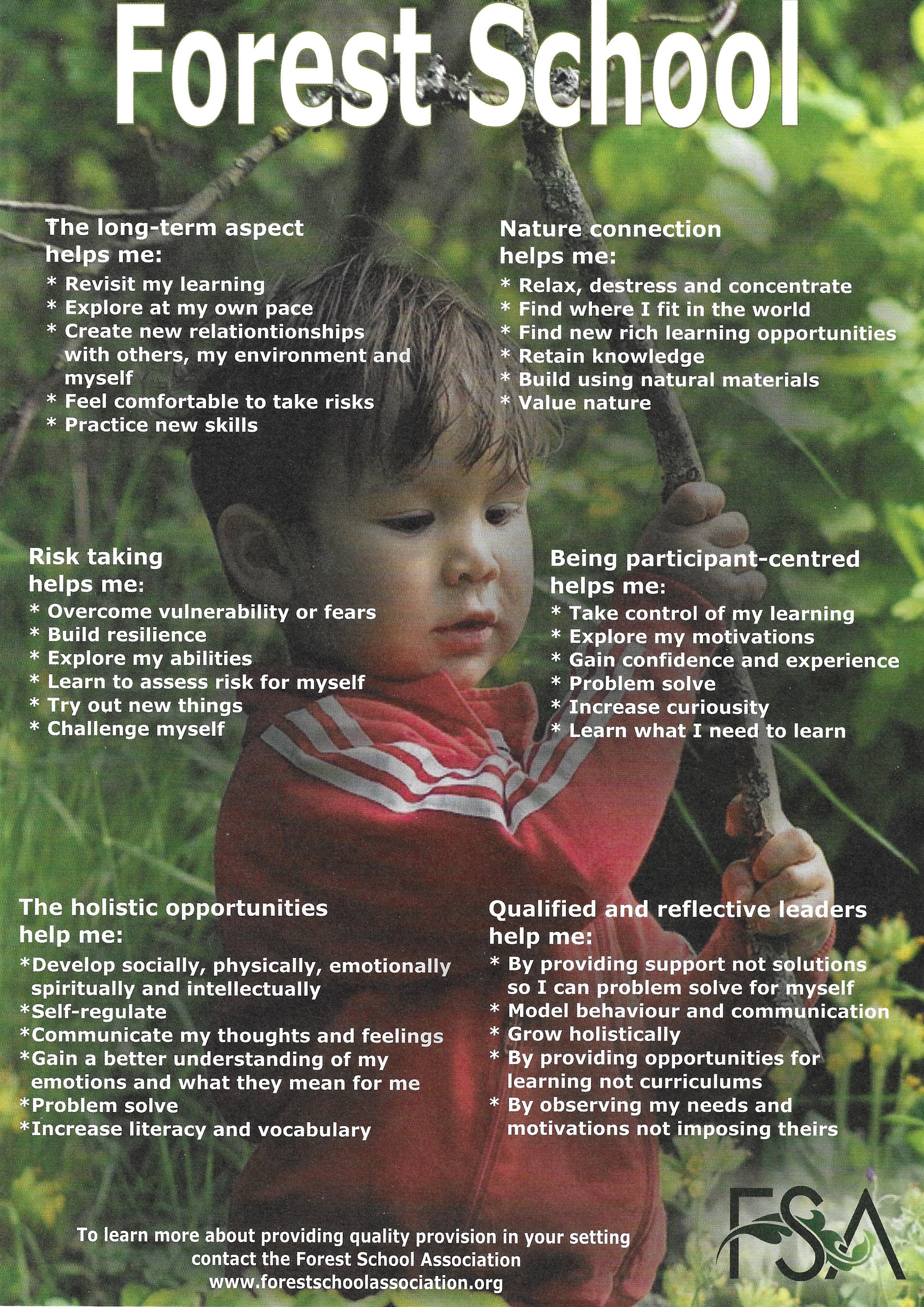 These are some of the things children can learn and experience at Forest School